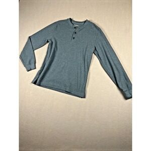 L.L. Bean Men's Slim Fit Mini-Waffle Henley Long Sleeve Size S Reg Medium Blue